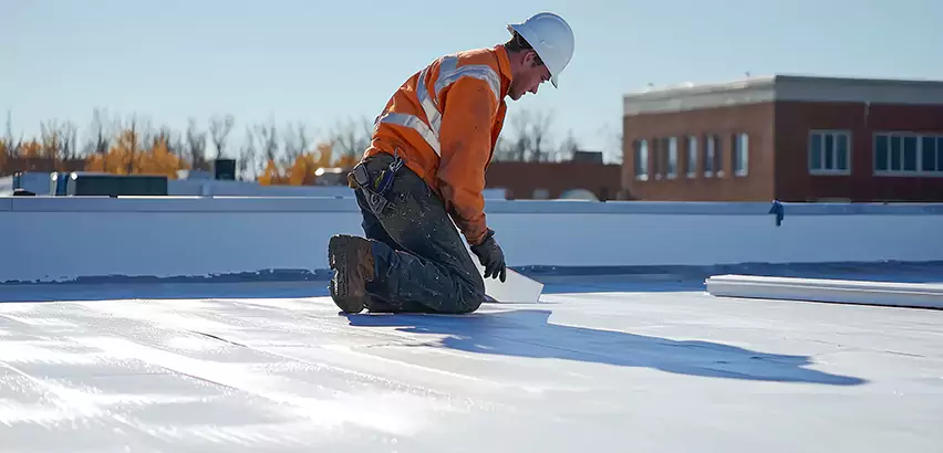 Flat Roof Drain Installation in Champaign